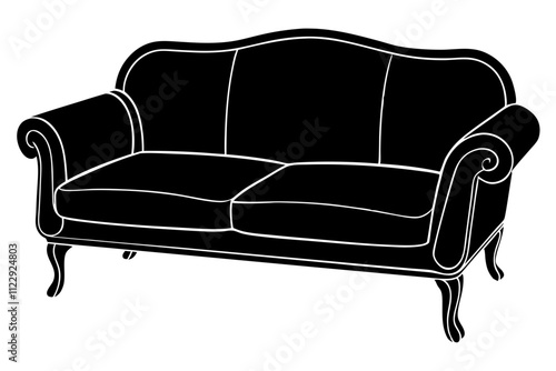 Modern Sofa Silhouette Vector Art.