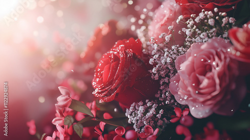 rose petals with drops