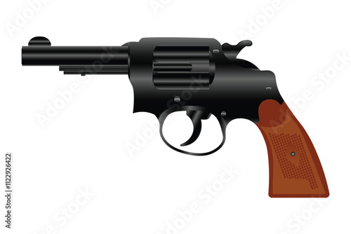 Classic American Revolver, Six shooter loaded gun 38 caliber handgun and 38 special