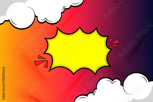 abstract colorful background gradient vector cloud template comic cartoon