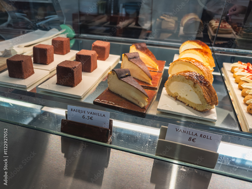 Pastry Display with Eclairs and Danish Pastries