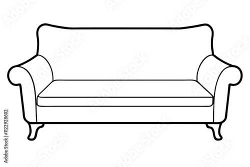 Minimalist Sofa Design Vector.