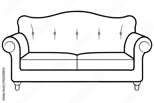 Minimalist Sofa Design Vector.