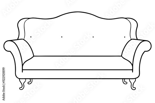 Minimalist Sofa Design Vector.