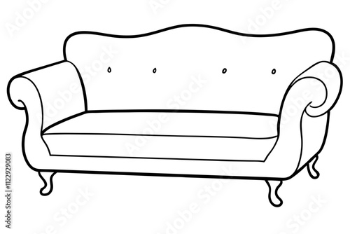 Minimalist Sofa Design Vector.