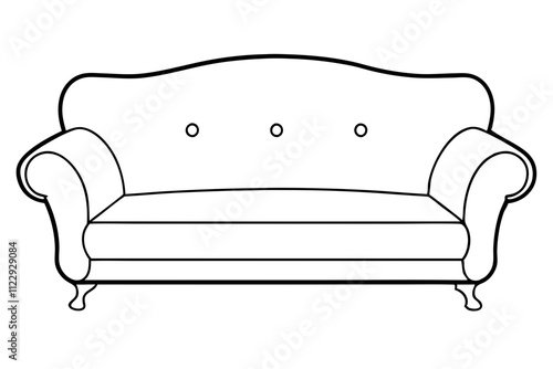 Minimalist Sofa Design Vector.