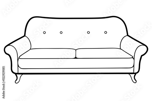 Minimalist Sofa Design Vector.