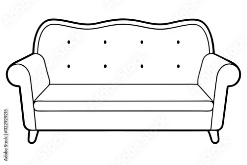 Minimalist Sofa Design Vector.