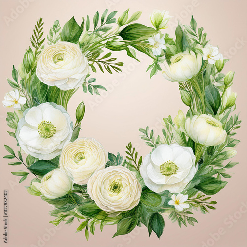 This stunning watercolor design is perfect for beautiful wedding invitations and chic, elegant branding