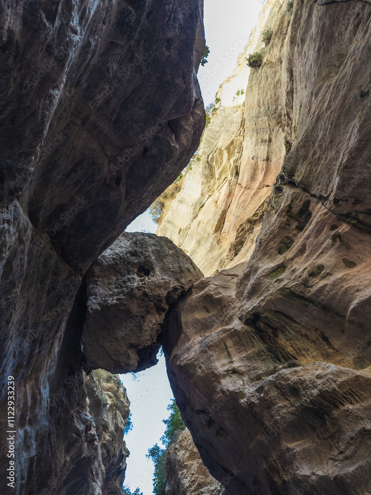 Natural Canyon with Towering Cliffs