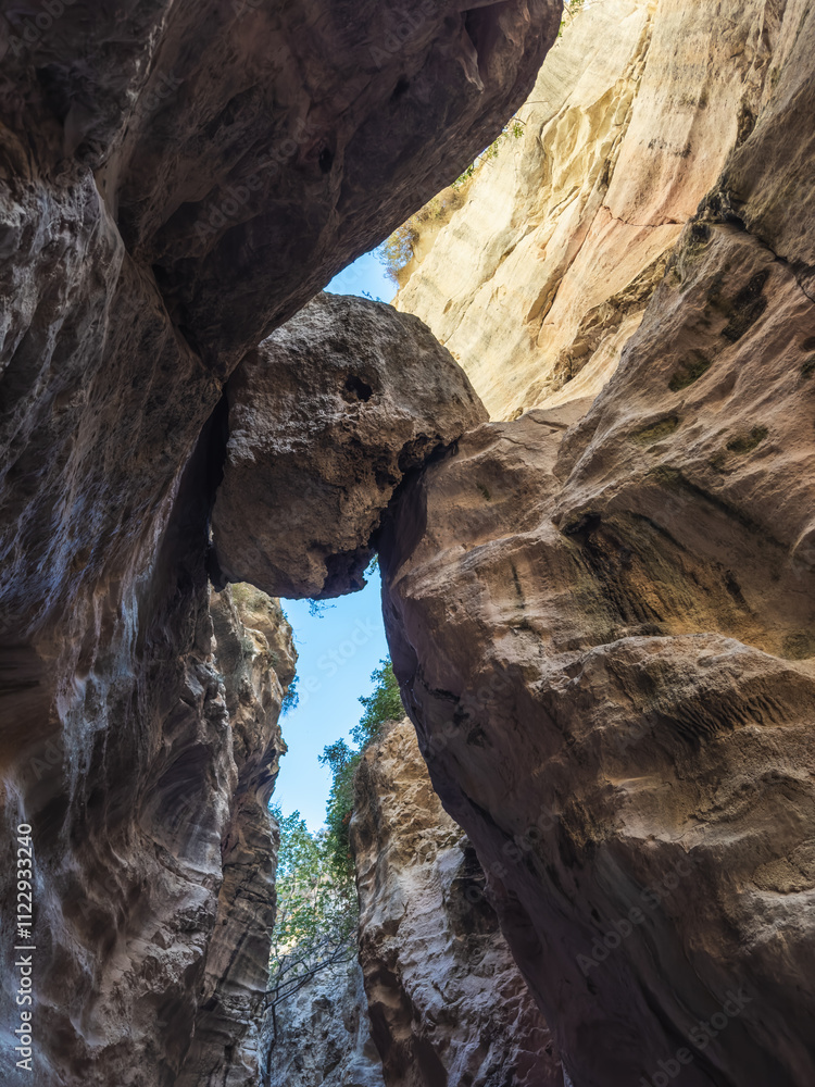 Natural Canyon with Towering Cliffs
