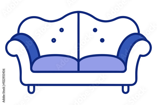 Colorful Sofa Furniture Clipart.