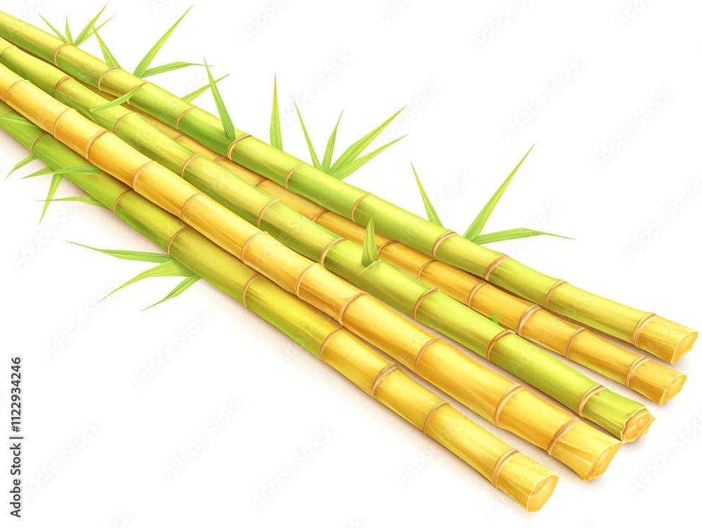Fototapeta premium Vibrant bamboo stalks arranged artistically, showcasing nature's beauty and versatility in design and decoration.