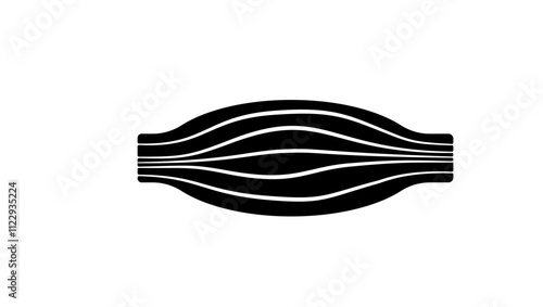 muscle symbol, black isolated silhouette