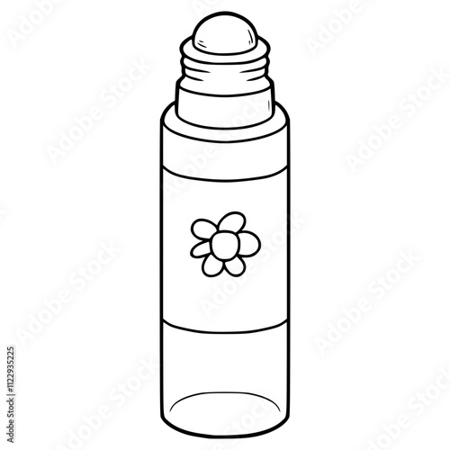 perfume roller bottle illustration hand drawn outline vector