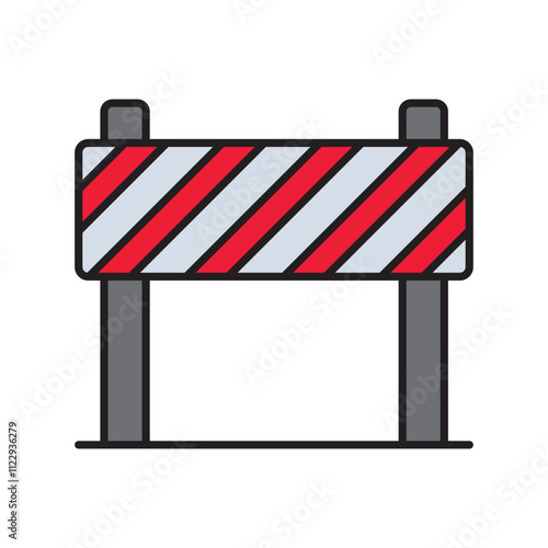 barrier color line icon with white background vector stock illustration