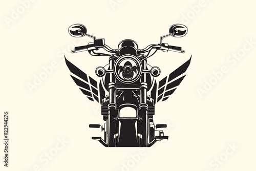 Retro monochrome motorcycle vector photo