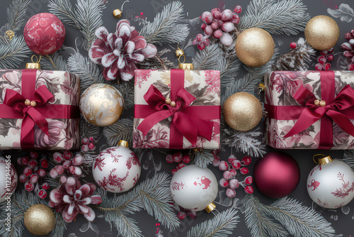 Festive Gift Boxes in Pastel Colors for Holiday Season