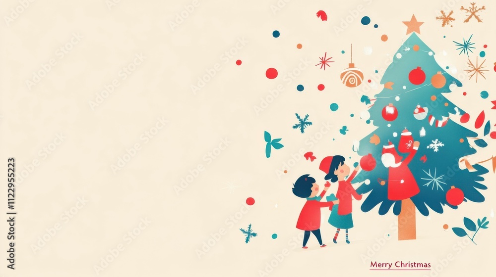 Fototapeta premium Cheerful Christmas Celebration Illustration. Created with Generative AI