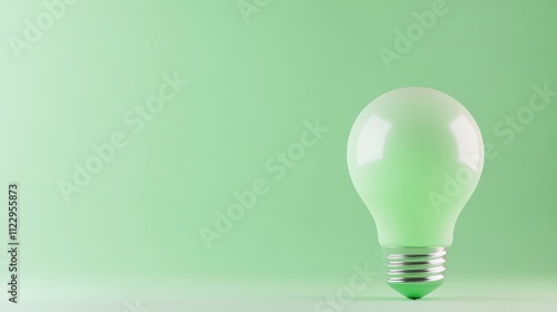 Green Lightbulb Idea Concept Innovation Creativity Solution Energy Efficiency Eco Friendly
