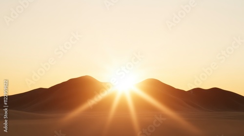 Wallpaper Mural Golden Sunrise Over Desert Mountains Scenic Landscape Photography Torontodigital.ca