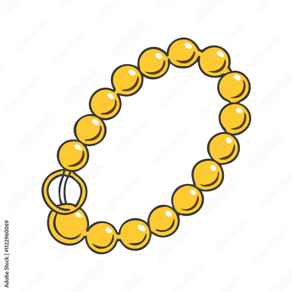 Obraz premium gold beads vector icon, new year vector illustration - simple illustration of gold beads, symbolizing holiday celebrations and festive spirit new year flat illustration 