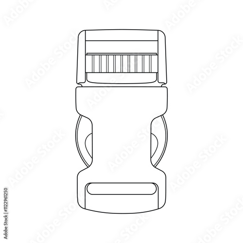 Hand drawn kids drawing side release buckle cartoon isolated