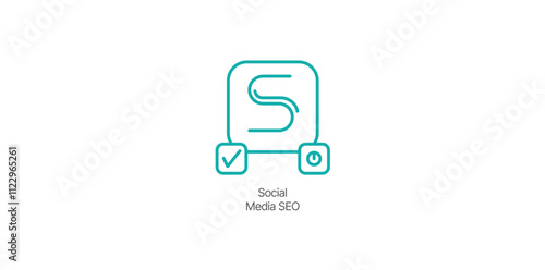 Social Media SEO Icon – Social Networking and Search Engine Optimization Design