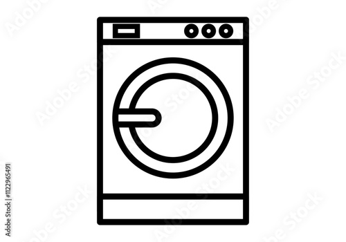 Icono negro de lavadora en fondo blanco