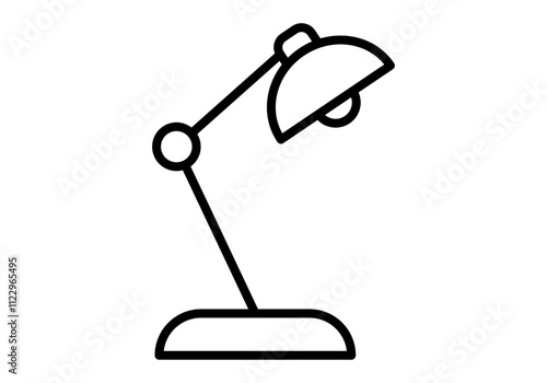 Icono negro de lámpara de estudio de oficina