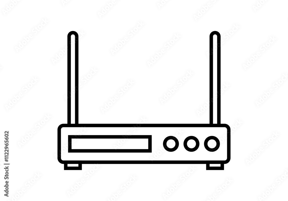 Icono negro de rúter o modem de internet Icono negro de rúter o modem de internet