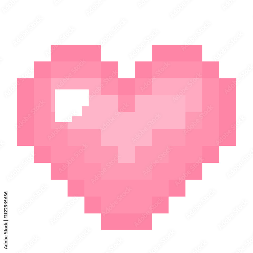 Fototapeta premium pink pixel heart