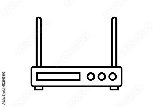 Icono negro de rúter o modem de internet