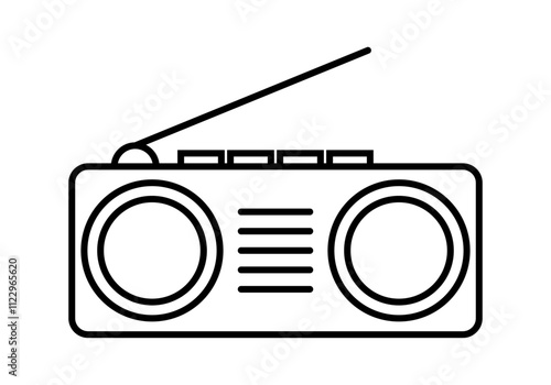 Icono negro de radio antigua o clásica