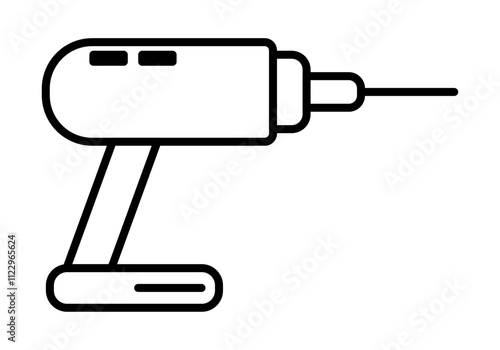 Icono negro de taladro en fondo blanco