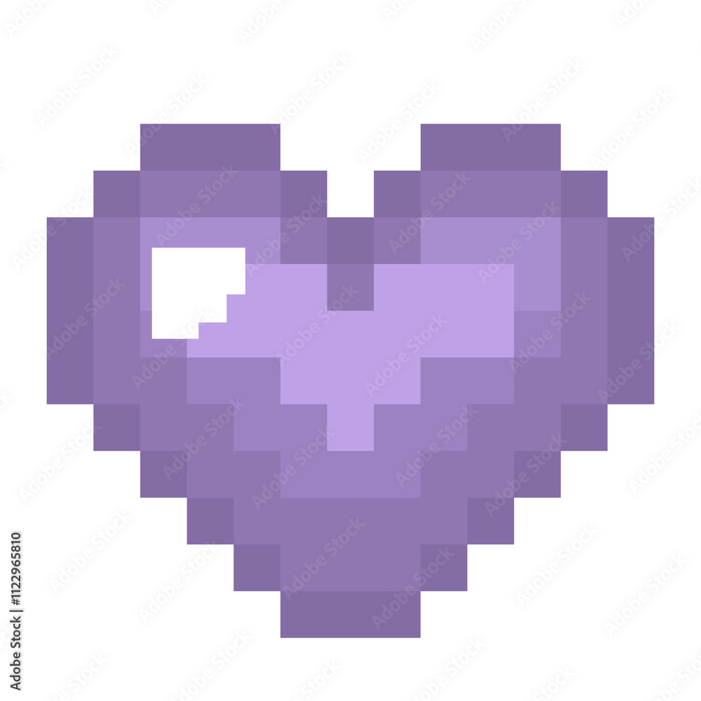 Obraz premium Amethyst Pixel Heart