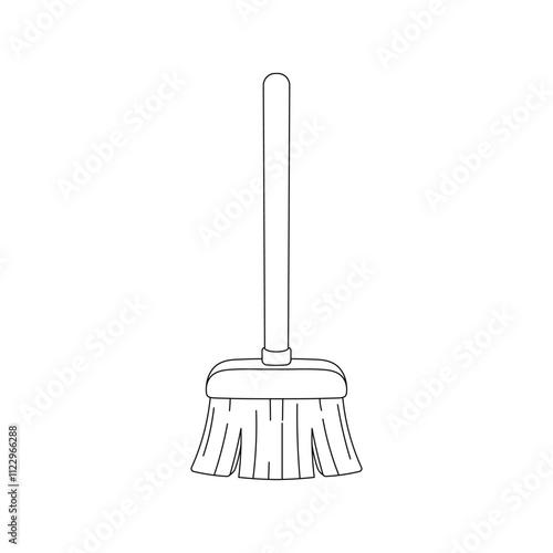 Hand drawn kids drawing sweeper cartoon isolated