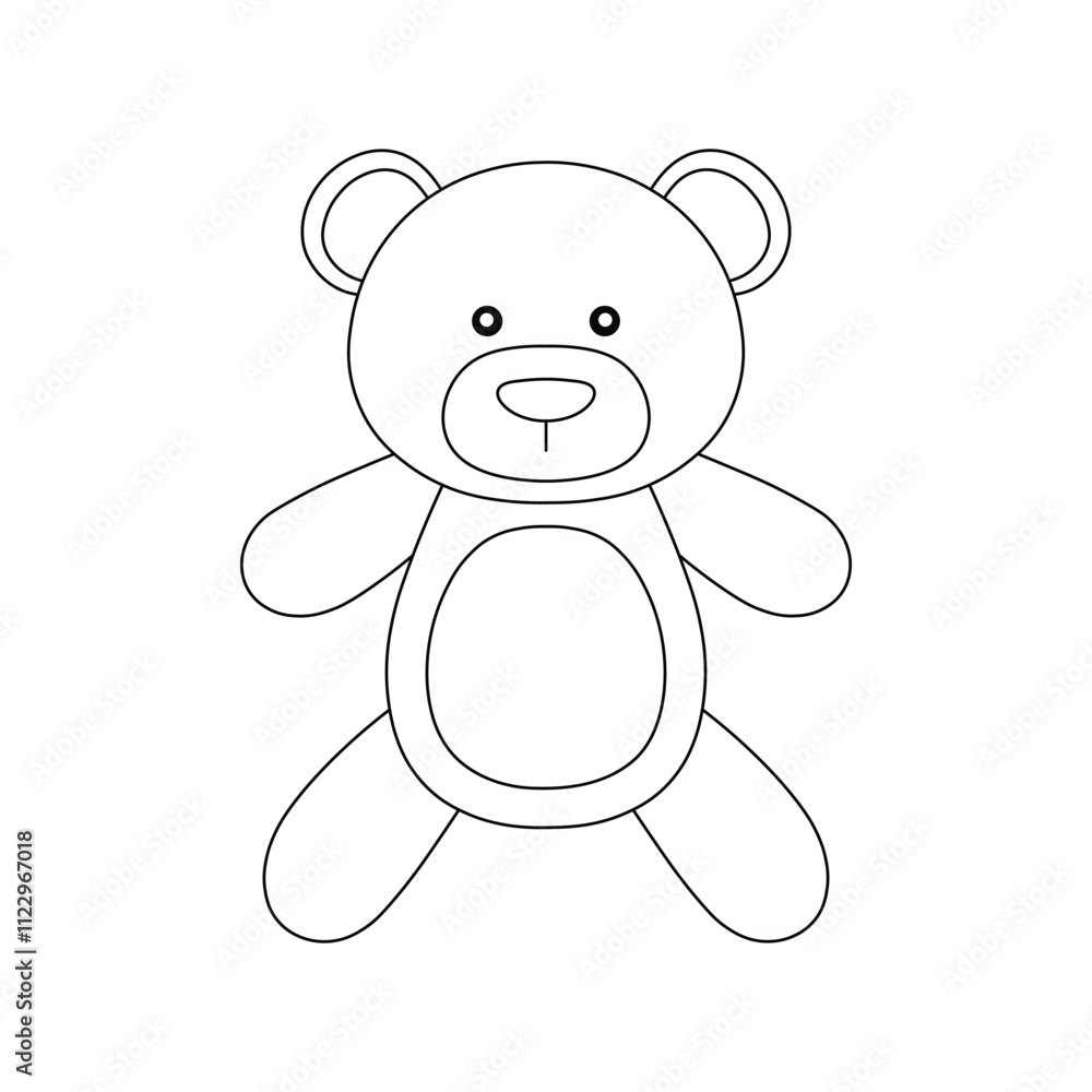 Fototapeta premium Hand drawn kids drawing bear doll cartoon isolated