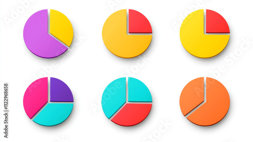 Free Download Circle division infographic icon set. Pie chart divided 4,5,6 equal parts. Color pizza or donut round diagram. Infographic wheel segment and fraction. Vector illustration isolated on white background. - GFXLoad