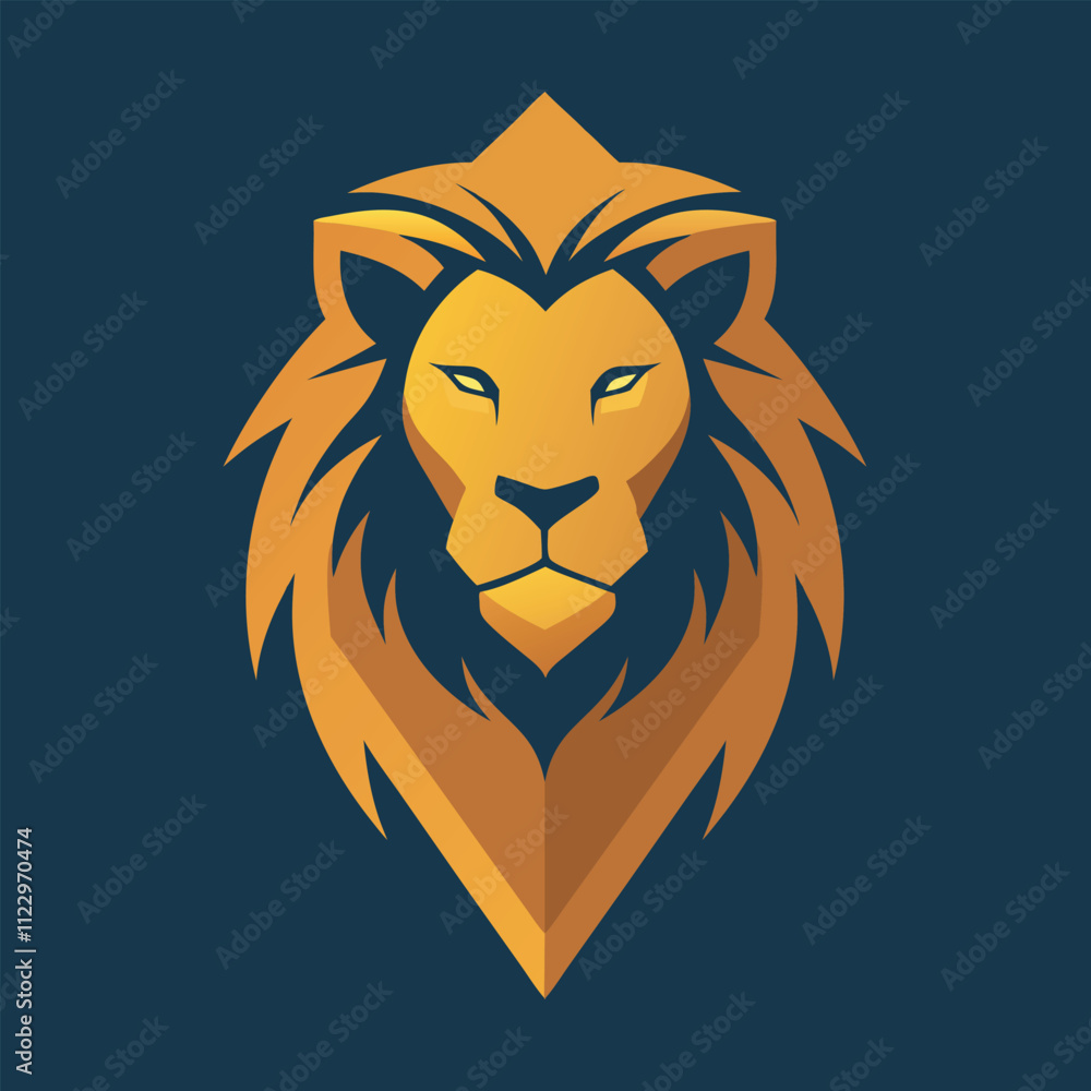 Obraz premium lion head vector illustration