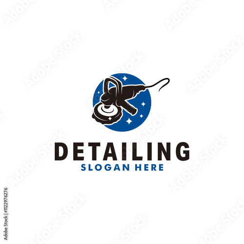 detailing polisher car illustration logo design