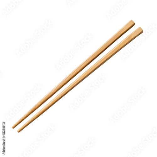 Wooden chopstick isolated on transparent background