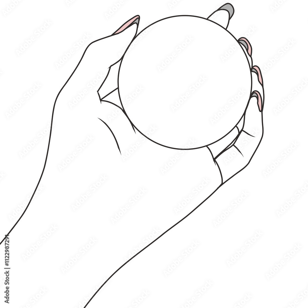 Fototapeta premium hand holding a cosmetic bottle 