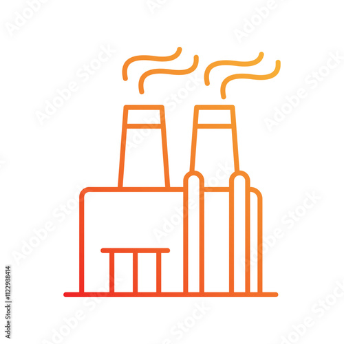 factory gradient icon with white background vector stock illustration