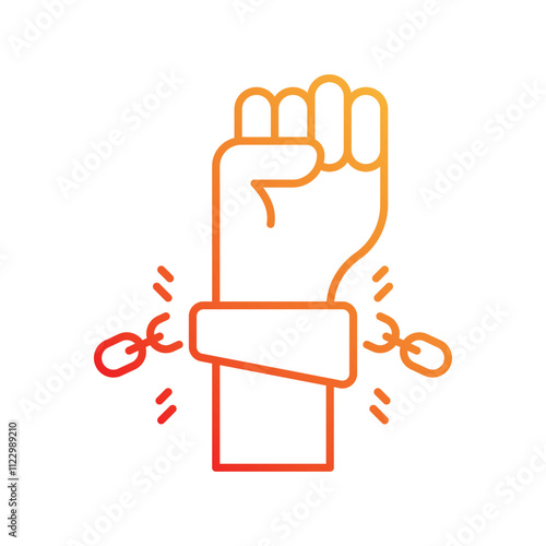 slave gradient icon with white background vector stock illustration