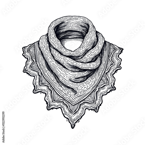 Lace shawl with intricate design vector design.