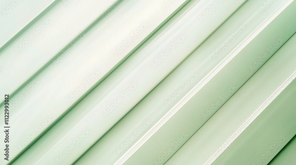 Fototapeta premium Soft Green Geometric Gradient with Diagonal Lines in Abstract Design
