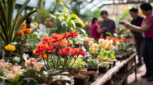 Wallpaper Mural florist working in a greenhouse HD 8K wallpaper Stock Photographic Image Torontodigital.ca