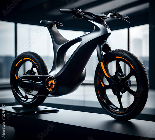 Modern concept bike.beautiful and elegant design.cyberpunk style.generative ai photo