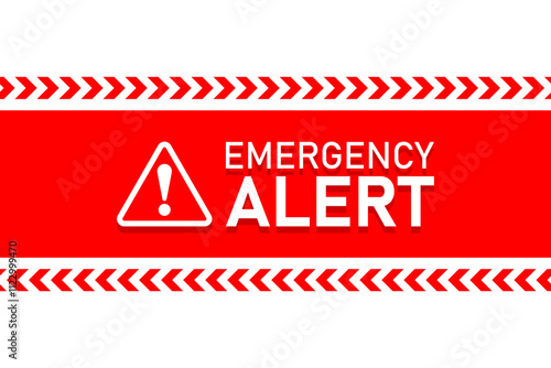 Emergency Alert with warning notification. Flat vector illustration